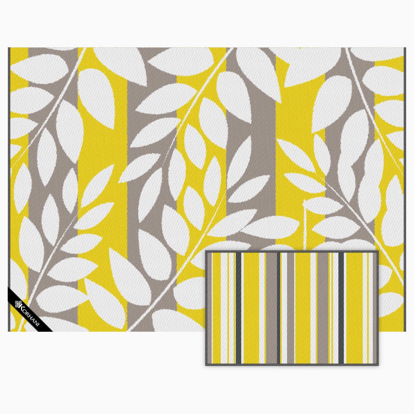 Yellow Leaf Outdoor Rug BOGO